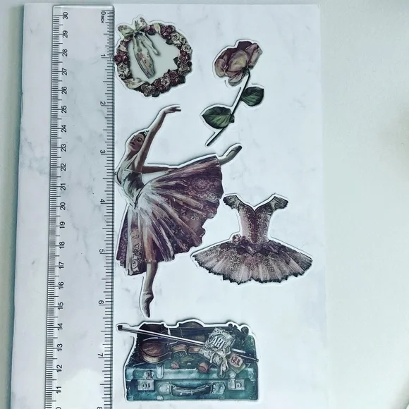 Elegant Ballet Dancer, Recital Outfits, Violin, Piano & Flowers, 34 Stickers - Picture 13 of 15